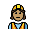 woman construction worker: medium skin tone on OpenMoji
