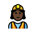 woman construction worker: dark skin tone on OpenMoji