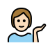 person tipping hand: light skin tone on OpenMoji