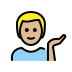 man tipping hand: medium-light skin tone on OpenMoji