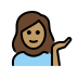 woman tipping hand: medium skin tone on OpenMoji