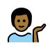 man tipping hand: medium-dark skin tone on OpenMoji
