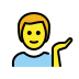 man tipping hand on OpenMoji