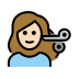 woman getting haircut: light skin tone on OpenMoji