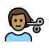man getting haircut: medium skin tone on OpenMoji