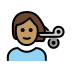 person getting haircut: medium skin tone on OpenMoji