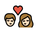kiss: light skin tone on OpenMoji