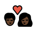 kiss: dark skin tone on OpenMoji