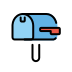 closed mailbox with lowered flag on OpenMoji