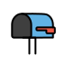open mailbox with lowered flag on OpenMoji