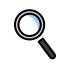 magnifying glass tilted left on OpenMoji