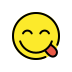 face savoring food on OpenMoji