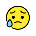 sad but relieved face on OpenMoji