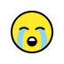 loudly crying face on OpenMoji