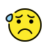 anxious face with sweat on OpenMoji