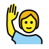 person raising hand on OpenMoji