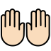 raising hands: light skin tone on OpenMoji