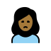 woman frowning: medium-dark skin tone on OpenMoji