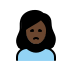 woman frowning: dark skin tone on OpenMoji