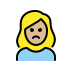 woman pouting: medium-light skin tone on OpenMoji
