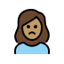 woman pouting: medium skin tone on OpenMoji