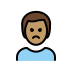 man pouting: medium skin tone on OpenMoji