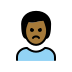 man pouting: medium-dark skin tone on OpenMoji