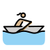 woman rowing boat: medium-light skin tone on OpenMoji