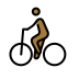 man biking: medium-dark skin tone on OpenMoji