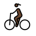 woman biking: dark skin tone on OpenMoji