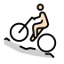 man mountain biking: light skin tone on OpenMoji
