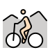 person mountain biking: light skin tone on OpenMoji