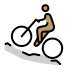 man mountain biking: medium skin tone on OpenMoji