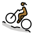 woman mountain biking: medium-dark skin tone on OpenMoji
