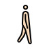 man walking facing right: light skin tone on OpenMoji