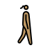 woman walking facing right: medium skin tone on OpenMoji