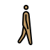 person walking facing right: medium skin tone on OpenMoji