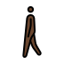 person walking: dark skin tone on OpenMoji