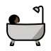 person taking bath: dark skin tone on OpenMoji
