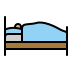 person in bed: medium-light skin tone on OpenMoji