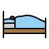 person in bed: dark skin tone on OpenMoji