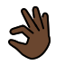 pinching hand: dark skin tone on OpenMoji