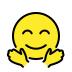 smiling face with open hands on OpenMoji