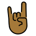 sign of the horns: medium-dark skin tone on OpenMoji