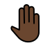 raised back of hand: dark skin tone on OpenMoji