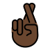 crossed fingers: dark skin tone on OpenMoji