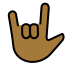 love-you gesture: medium-dark skin tone on OpenMoji