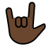 love-you gesture: dark skin tone on OpenMoji
