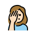 woman facepalming: light skin tone on OpenMoji