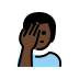 man facepalming: dark skin tone on OpenMoji